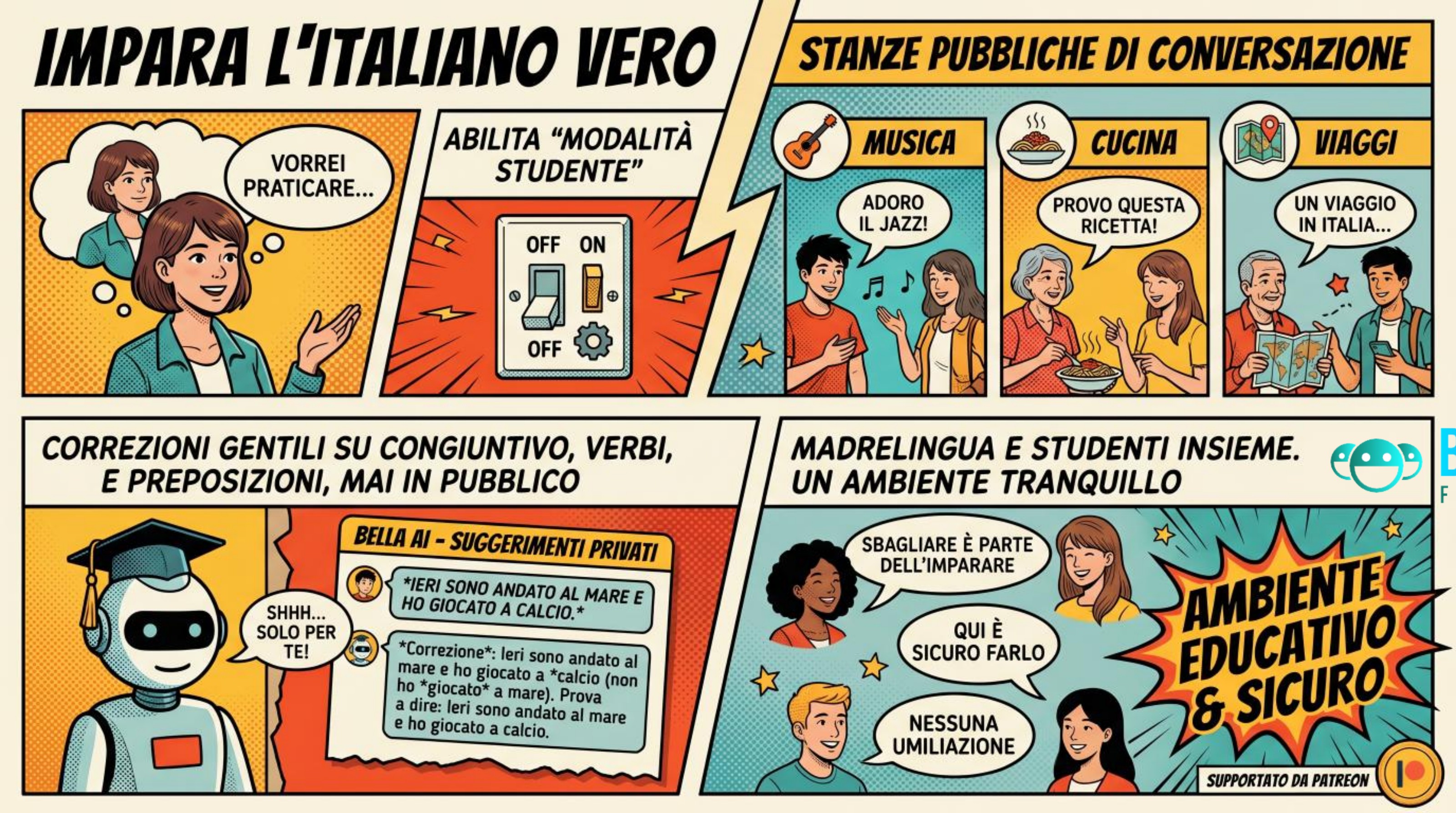 Impara l'italiano vero con la Modalità Studente di Bella